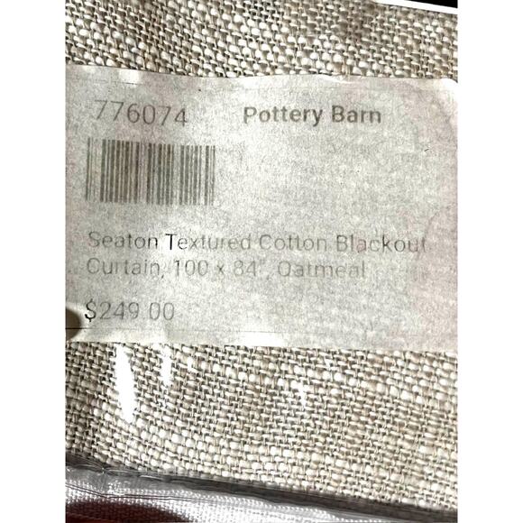 Pottery Barn Seaton Textured Cotton Blackout Curtain | 100 x 84 Oatmeal - Picture 6 of 10